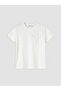 Lcw Everyday White Soft Touch Blouse with Floral Applique - 5
