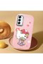 Samsung Galaxy A14 Compatible Case with Camera Protector Pink Silicone Couple Phone Case with Kitty Pattern - 2