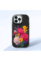 iPhone 13 Pro Max Compatible Case Camera Protector Black Silicone Couple Phone Case with Floral Pattern