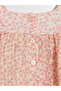 Beige Square Collar Girls' Lace Dress - 3