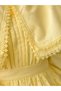 Women's Long Yellow Hijab Dress with Scallop Collar Detail - 4