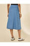 Women Blue Embellished Denim Skirt - 3