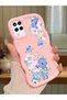 Samsung Galaxy M12 Compatible Case Camera Protector Pink Silicone Couple Phone Case Floral Pattern