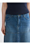 Nevavm A-Line Midi Jean Skirt with a Difference - 3