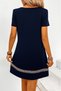 Women's Short Sleeve V-Neck Ethnic Pattern Stripe Detailed Viscose Dress - 3