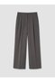 Trendlucky Loose Fit Women's Pleated Fabric Pants with a Difference in Color - 5
