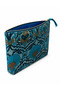 Turquoise 12.5 Inch Lined Zippered Silk Wool Blend Felt Handbag - 2