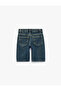 Pile Detailed Loose Fit Cotton Denim Shorts - 2