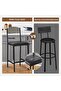 Space-Saving Bar Table and 2 Upholstered Chairs Set – Counter Height Dining Set with Footrest, Storage Shelf & Wine Rack – Ideal for Kitchen, Dining Room, or Home Bar – Easy Assembly - 3