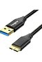 كابل USB 3.0 إلى Micro B، عبوة واحدة بطول 1.6 قدم، مجدول من النايلون، سرعة نقل 5 جيجابت في الثانية للشحن والمزامنة، متوافق مع جالاكسي إن