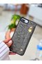 iPhone 7 Plus - 8 Plus Compatible Star Design Leather Look Flexible Silicone Case with Holder