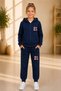 Armikids New Season Unisex Printed Hooded Zippered Tracksuit Set