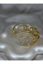 Women's Gold Color Pearl Detailed Geometric Handcuff Bracelet Modern Elegant Bracelet - 2