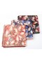 Women's Botanical Floral Pattern Sparkling Crystal Scarf with Silk Feel - 2
