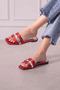 Prato Red Satin Polka Dot Stylish Women's Daily Slippers - 2