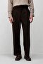 Dark Brown Relaxed Fit Pleated Men's Trousers - 2