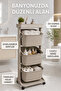 3-Tier Bathroom Organizer - Towel Storage Bathroom Organizer with Wheels and Adjustable Shelves 19Lt Beige - 3