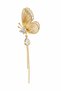 Women's Gold Golden Butterfly Zircon Stone Butterfly Dangle Style Earrings - 2