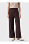 Brown High Waist Wide Leg Women's Sweatpants - 2