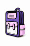 Purple Pink 2D Design Primary School School Bag and Lunch Box Set with Pen Holder Compartment - 4