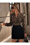Women's Long Sleeve Double Breasted Collared Top Diver Bottom Imported Crepe Mini Dress - 2