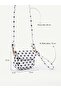 White Polka Dot Shk306 Adjustable, Knot Detail Strap, Mini, Women's Hand, Arm and Shoulder Bag - 8