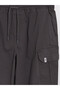 Özmarka New Season Anthracite Regular Fit Gabardine Men's Cargo Shorts - 7
