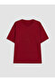 Lcw Curve Red Large Size Embroidered 100% Cotton Women's T-Shirt - 5