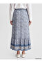 Blue Floral Skirt with Elastic Waist - 5