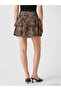 Peak New Season Black Leopard Patterned Layered Mini Skirt with Shorts - 4