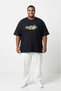 Black 100% Cotton Oversized Plus Size Men's Printed T-Shirt - 3XL 4XL 5XL 6XL 7XL 8XL 9XL 10XL 11XL T-Shirt - Relaxed Fit