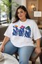 Women's Plus Size Cotton Printed T-Shirt Crew Neck Casual Relaxed Fit - 3