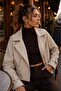 Women's Oversize Short Trench Coat Jacket Stylish Seasonal Comfortable Fit Short Double-Breasted Jacket - 3