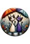 Cats in Love Rain Themed Mdf Coaster 9X9 cm |   Uv Printing |   Non-Fading Decorative Coffee and Tea Coaster - 6