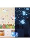 Glow in The Dark Stars for Girl's Room, Glowing Cats Cartoon Wall/Ceiling Decals, Kitten Butterflies Stickers for Kids Bedroom, Luminous Wall Decor for Nursery (Blue) - 4