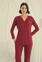 Long Sleeve Button down V Neck Pajama Set