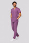 Men's Envelope Collar Short Sleeve Color Optioned Flexible Cotton Linda Fabric Scrubs Suit Uniform - 2