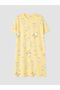 Lcw Young Yellow Crew Neck Chick Printed Women's Nightgown