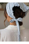 Cotton Poplin Floral Patterned Triangular Women's Bandana with Ruffle Detail – Daily Use Hair Bandana - 2