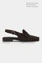 Tosky Bitter Brown Suede Belt Detailed Flat Sole Women's Loafer Sandals - 2