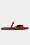 Calina Red Suede Double Buckle Flat Sole Women's Slippers - 5
