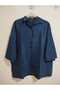 Cotton-Viscose Summer Shirt, Three-Quarter Sleeves, Oversize, Buttoned Shirt - 4