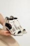Cnf 111 High Heeled Sandals with Back Zipper and Buckle Detail - 3