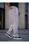 Men's Linen Pocketed Stitched Jogger Buggy Pants Comfortable Fit - Gray - 2