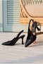 Women's Black Patent Leather Pointed Toe High Heeled Shoes with Noble Gold Accessories - 5