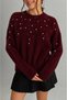 Pearl Stone Detailed Beard Knitwear Women's Sweater - 6