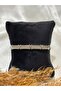 Steel Cuff Bracelet with Zircon Stone Detail - 3