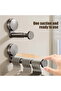 Extendable suction cup clothes hanger, no-drill wall-mounted clothes hook, space-saving foldable shelf, Geschikt voor bathroom/kitchen, grey, 2-pack - 3