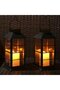 2 Pcs IP44 Waterproof Outdoor Solar Lanterns with Flameless LED Candle, Decorative Hanging Balcony & Garden Sconces