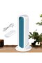 Oscillating Tower Fan Summer Desktop Personal Cooling Portable Silent Bladeless Three-Speed Bedside Cooling Fan for Bedroom Office Dorm White Blue
